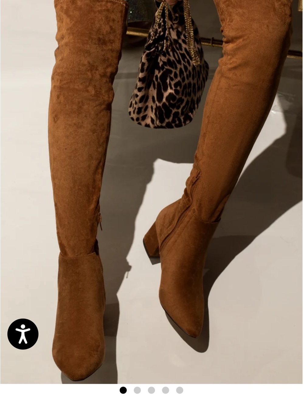 Miss Lola Over-The-Knee Pointed Toe Boots in Cognac
